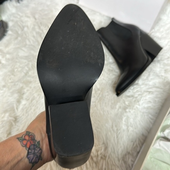 BP Lex Bootie Block Heels In Black Leather  Size 9 Women - Picture 5 of 10